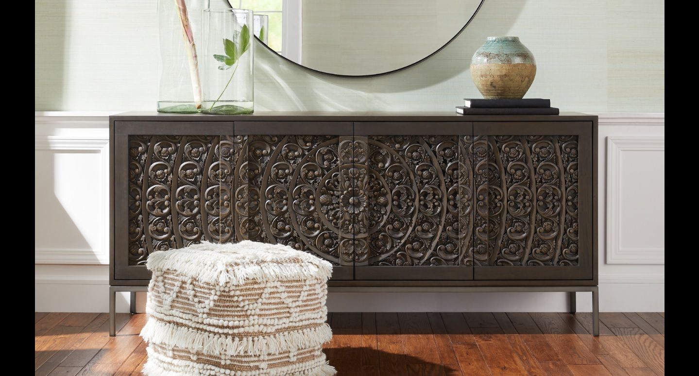 Seef Hand Carved Media Console