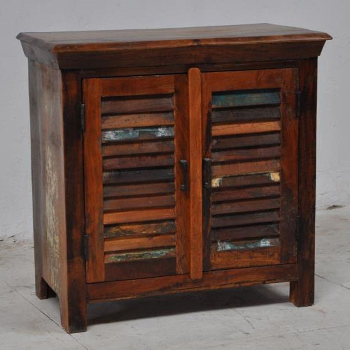 Shutter Sideboard Cabinet Small Brown 80-40-75