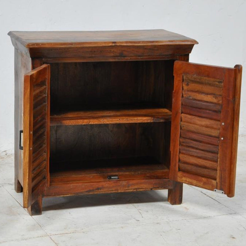 Wooden Sideboard, Kitchen Cabinet with Shutter Sliding Doors