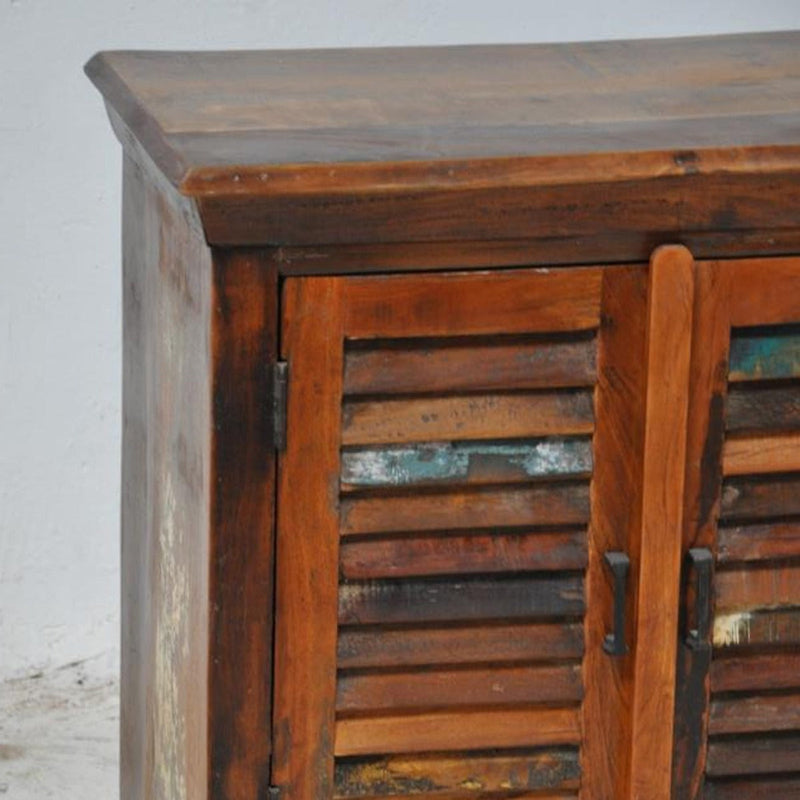 Wooden Sideboard, Kitchen Cabinet with Shutter Sliding Doors