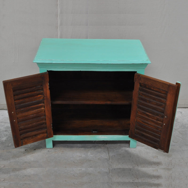 Shutter Sideboard Cabinet Small Turquoise 80-40-75