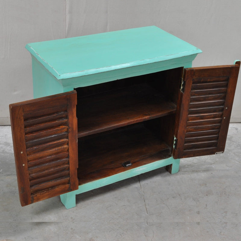 Wooden Sideboard, Kitchen Cabinet with Shutter Sliding Doors