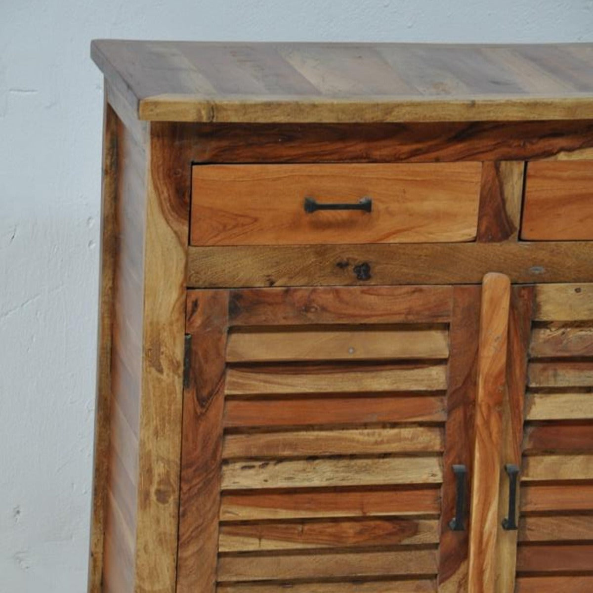 Shutter Sideboard Cabinet Of 2 Drawers Natural 100-90-40