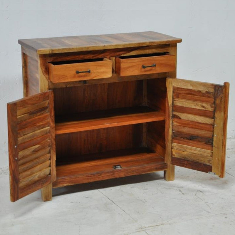 Shutter Sideboard Cabinet Of 2 Drawers Natural 100-90-40
