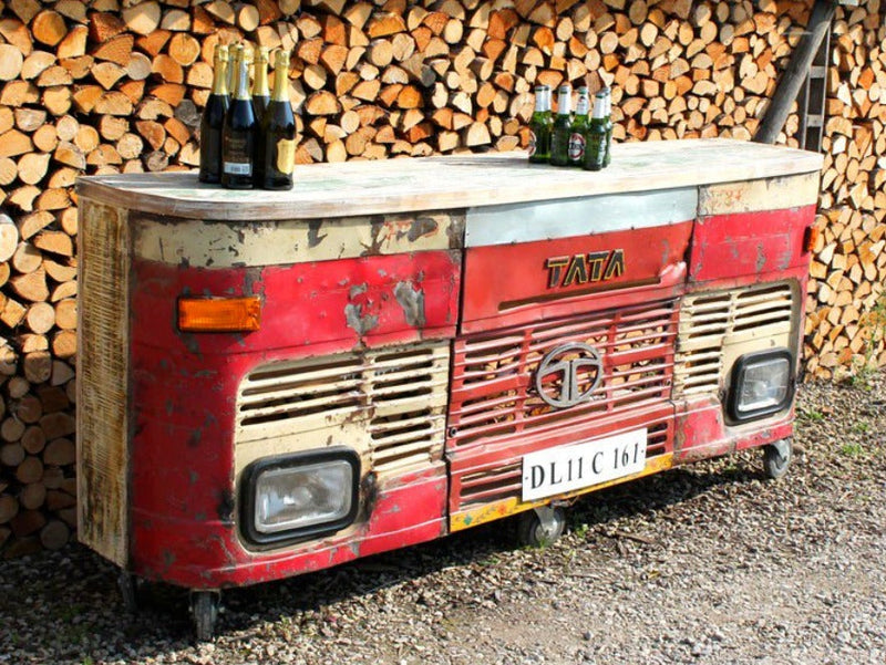 Truck Style Wooden Wine bar Cabinet