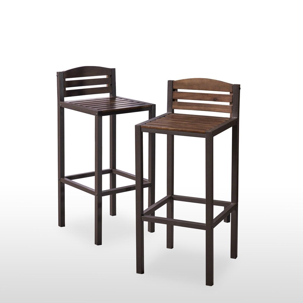 Cebu Industrial Barstools with Rustic Metal Finish Iron Frame