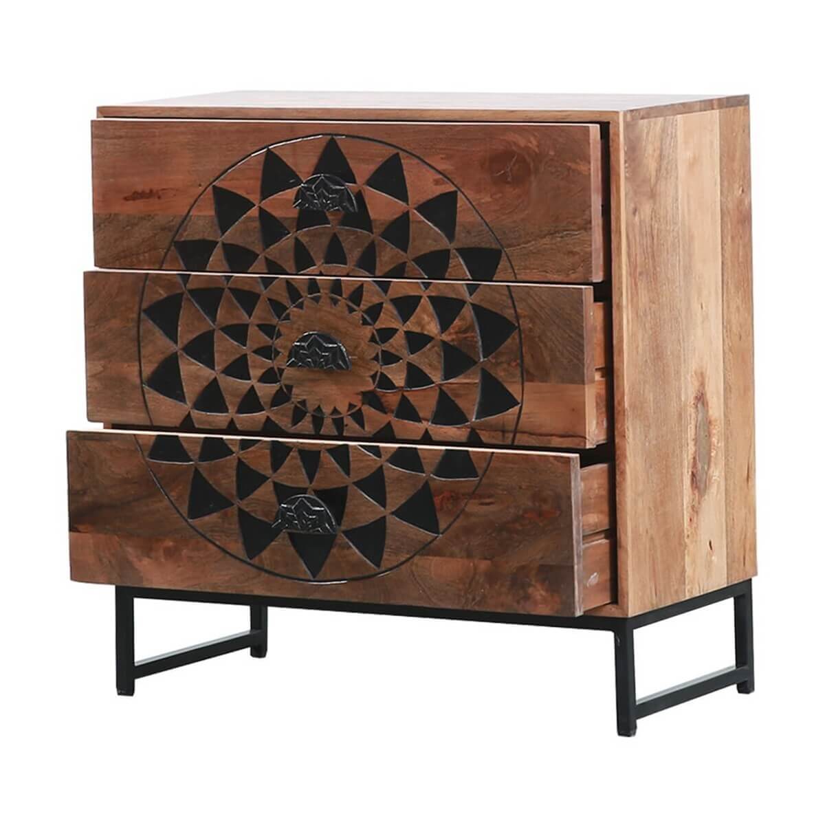 Hermosa Rustic Solid Wood Contemporary 3-Drawer Dresser