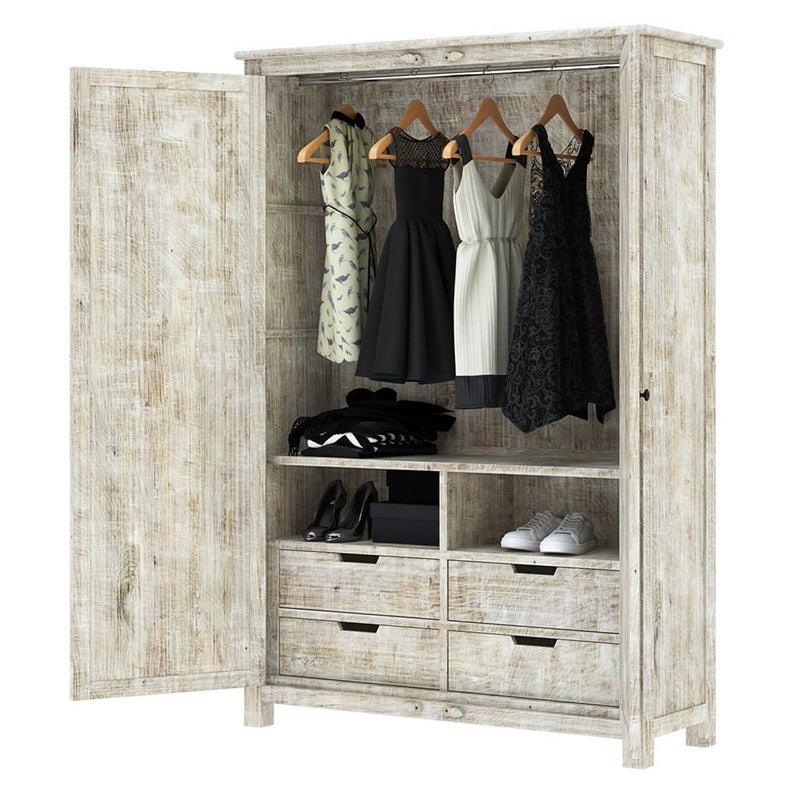 Vintage Carved Wooden Wardrobe/Cabinet/Armoire