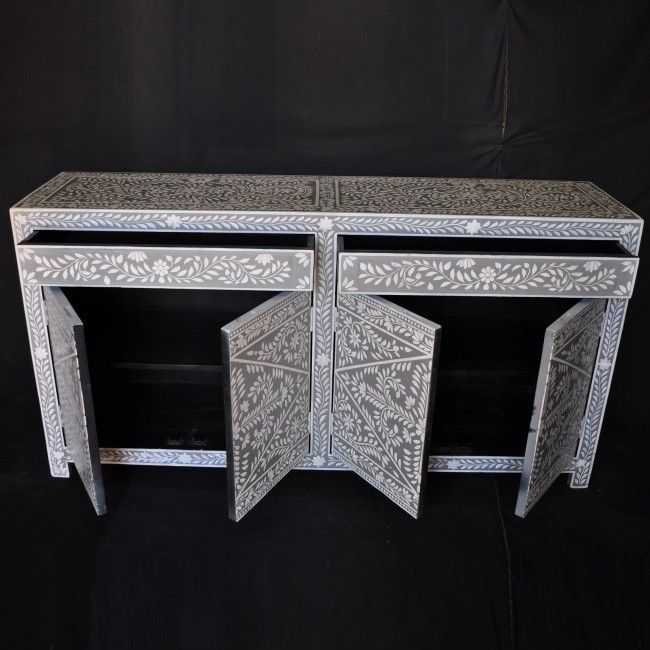 Fontana Garden Handcarved Bone inlay Buffet Table