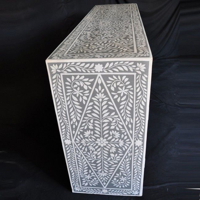 Fontana Garden Handcarved Bone inlay Buffet Table