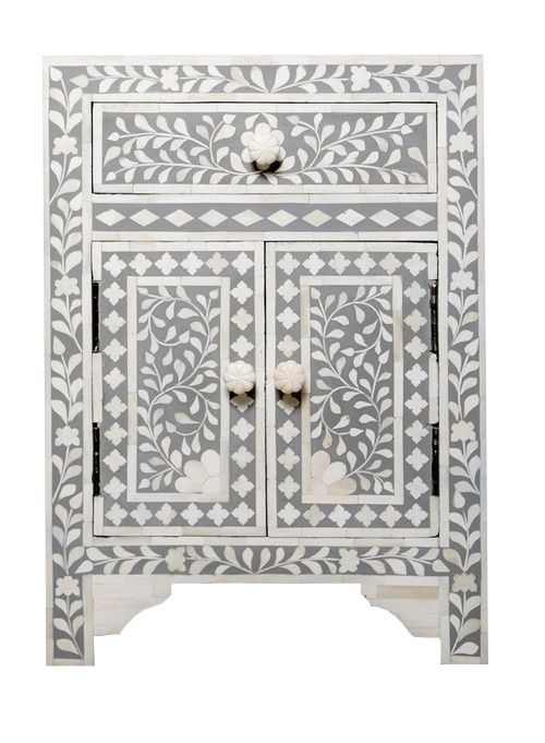 Fontana Infinity Bone inlay Bedside Table