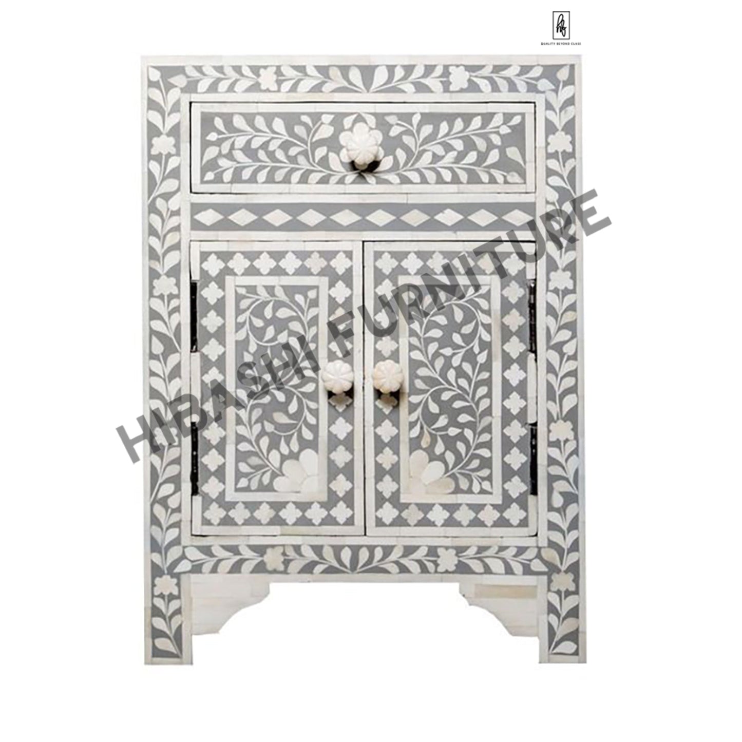 Fontana Infinity Bone inlay Bedside Table