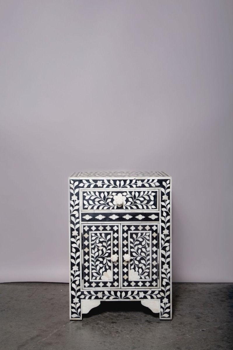 Fontana Infinity Bone inlay Bedside Table