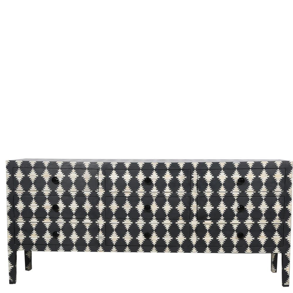 ASAHI Bone Inlay 9 Drawer Dresser