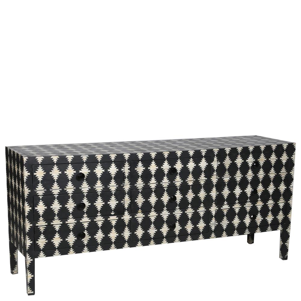 ASAHI Bone Inlay 9 Drawer Dresser