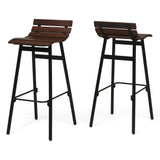 CLAVER 35 inches Industrial Wooden Barstool (Set of 2)
