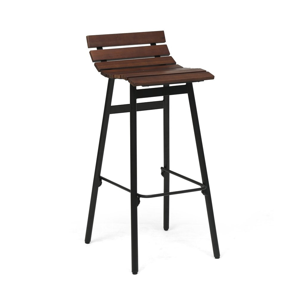 CLAVER 35 inches Industrial Wooden Barstool (Set of 2)
