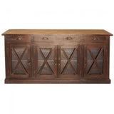 X Design Glass Door Wood Storage Sideboards & Cabinets