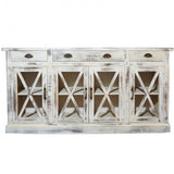 X Design Glass Door Wood Storage Sideboards & Cabinets