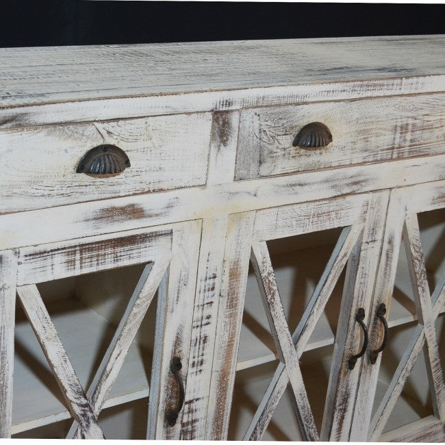 X Design Glass Door Wood Storage Sideboards & Cabinets