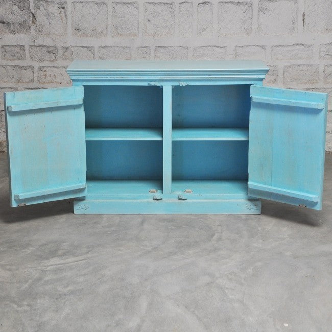 X Design Solid Wood Door Sideboard Turquoise 110-40-90