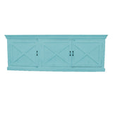 X DESIGN SOLID 3 WOODEN DOOR SIDEBOARD-Turquoise-200-40-90